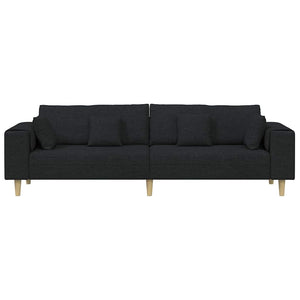 Schwarzes Stoffsofa mit Kissen 250 cm