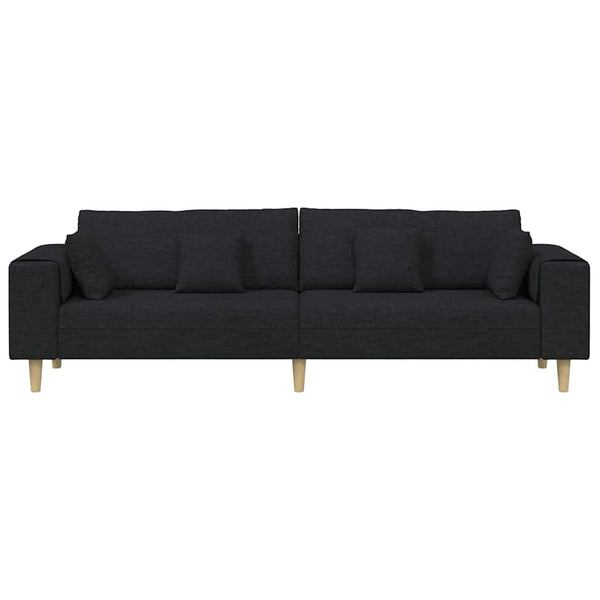 Schwarzes Stoffsofa mit Kissen 250 cm