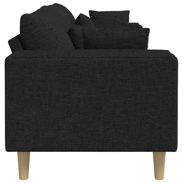 Schwarzes Stoffsofa mit Kissen 250 cm