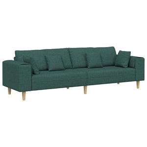 Dunkelgrünes Stoffsofa mit Kissen 250 cm