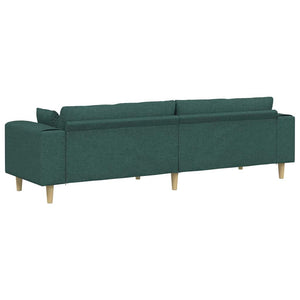 Dunkelgrünes Stoffsofa mit Kissen 250 cm