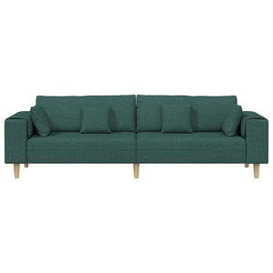 Dunkelgrünes Stoffsofa mit Kissen 250 cm