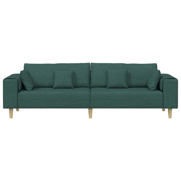 Dunkelgrünes Stoffsofa mit Kissen 250 cm
