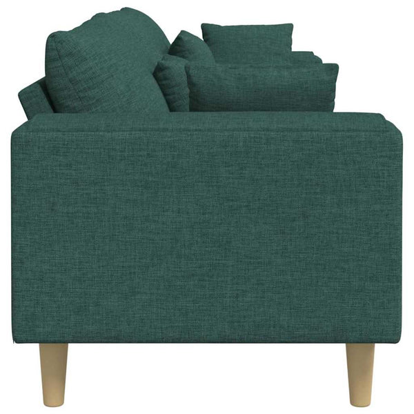 Dunkelgrünes Stoffsofa mit Kissen 250 cm