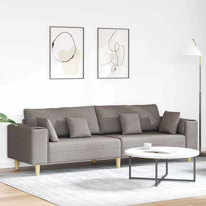 Taupe Stoff Sofa mit Kissen 250 cm