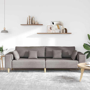 Taupe Stoff Sofa mit Kissen 250 cm