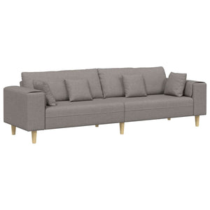 Taupe Stoff Sofa mit Kissen 250 cm