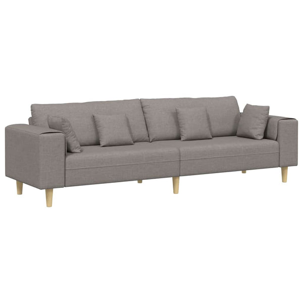 Taupe Stoff Sofa mit Kissen 250 cm