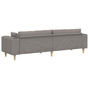 Taupe Stoff Sofa mit Kissen 250 cm