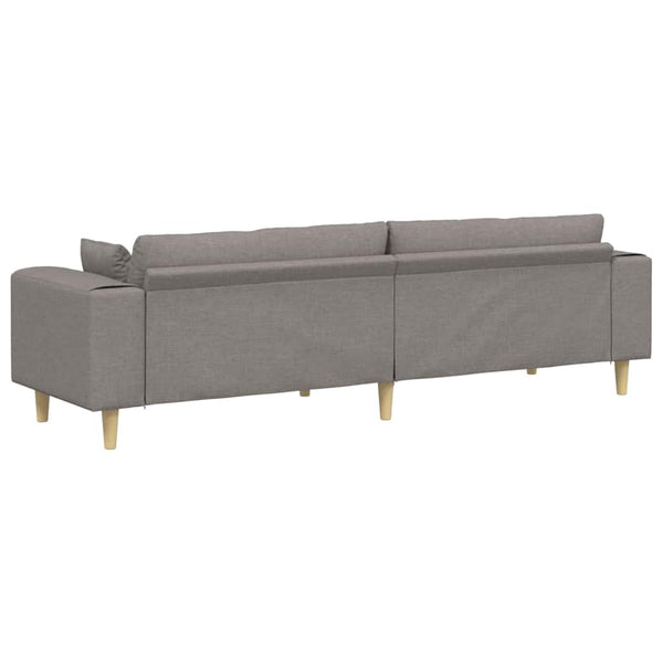 Taupe Stoff Sofa mit Kissen 250 cm