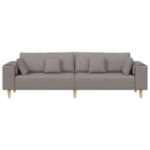 Taupe Stoff Sofa mit Kissen 250 cm