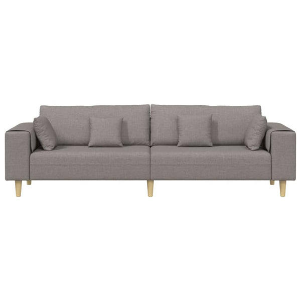 Taupe Stoff Sofa mit Kissen 250 cm