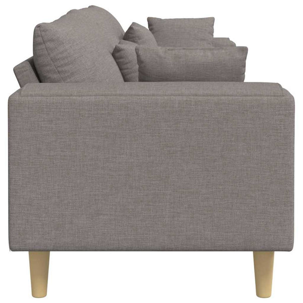 Taupe Stoff Sofa mit Kissen 250 cm
