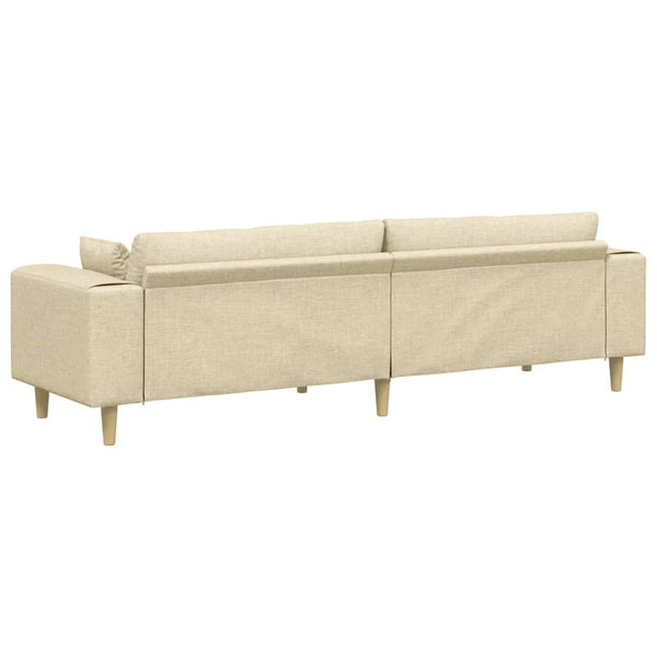 Creme Stoff Sofa mit Kissen 250 cm