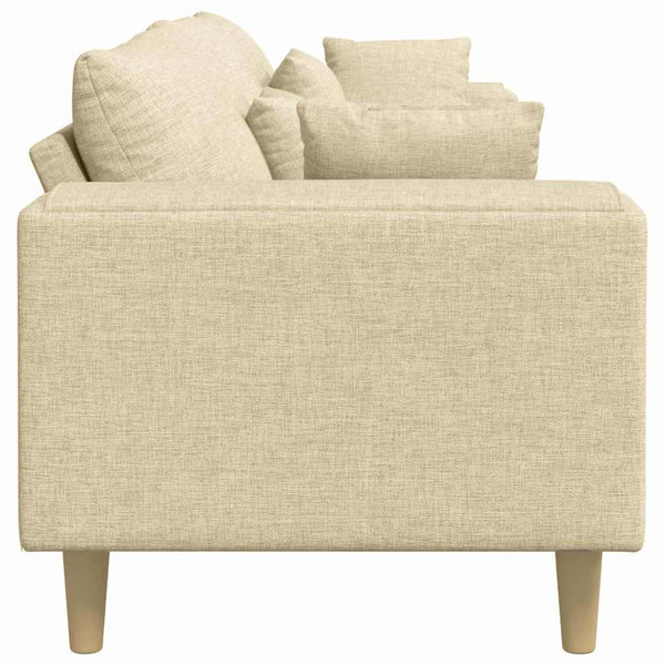 Creme Stoff Sofa mit Kissen 250 cm