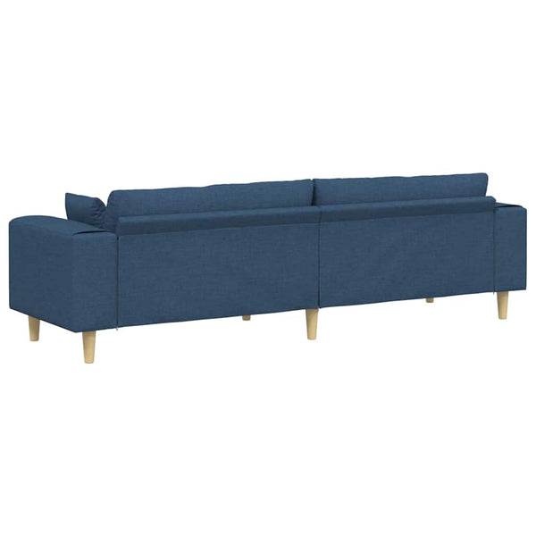 Blaues Stoffsofa mit Kissen 250 cm