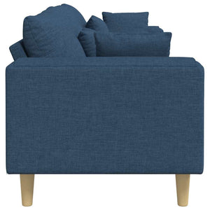 Blaues Stoffsofa mit Kissen 250 cm