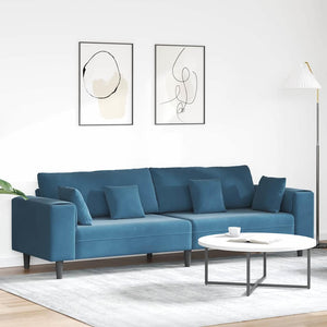 Blaues Samt Sofa 250 cm