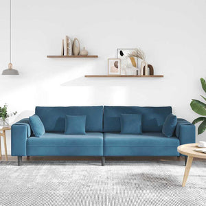Blaues Samt Sofa 250 cm