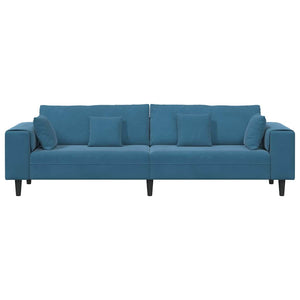 Blaues Samt Sofa 250 cm