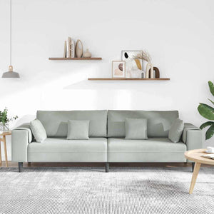 Hellgraues Samt Sofa 250 cm