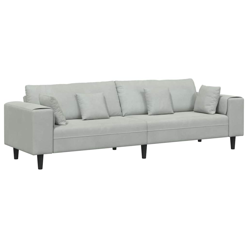 Hellgraues Samt Sofa 250 cm