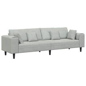 Hellgraues Samt Sofa 250 cm