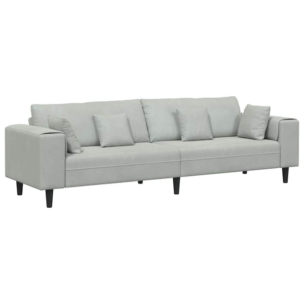 Hellgraues Samt Sofa 250 cm