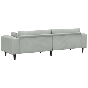 Hellgraues Samt Sofa 250 cm