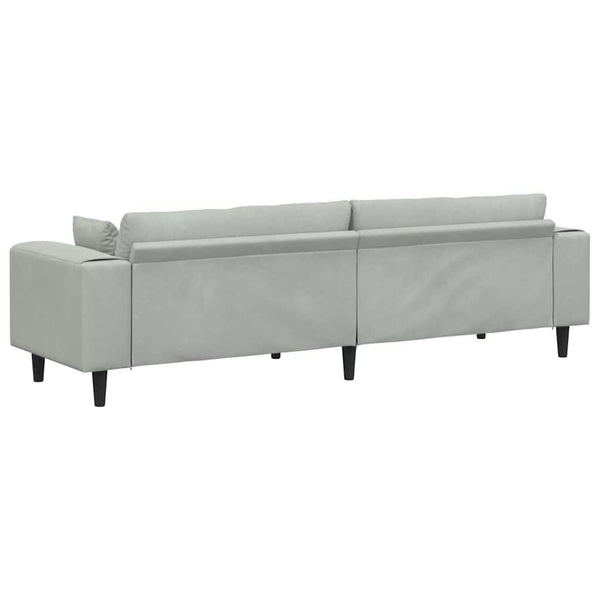 Hellgraues Samt Sofa 250 cm