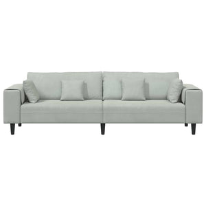Hellgraues Samt Sofa 250 cm