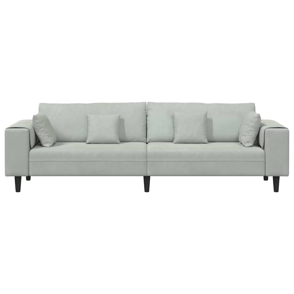 Hellgraues Samt Sofa 250 cm