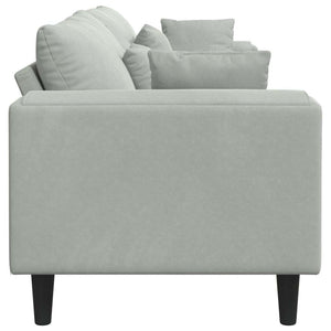 Hellgraues Samt Sofa 250 cm