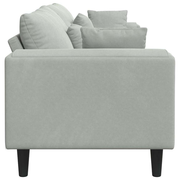 Hellgraues Samt Sofa 250 cm