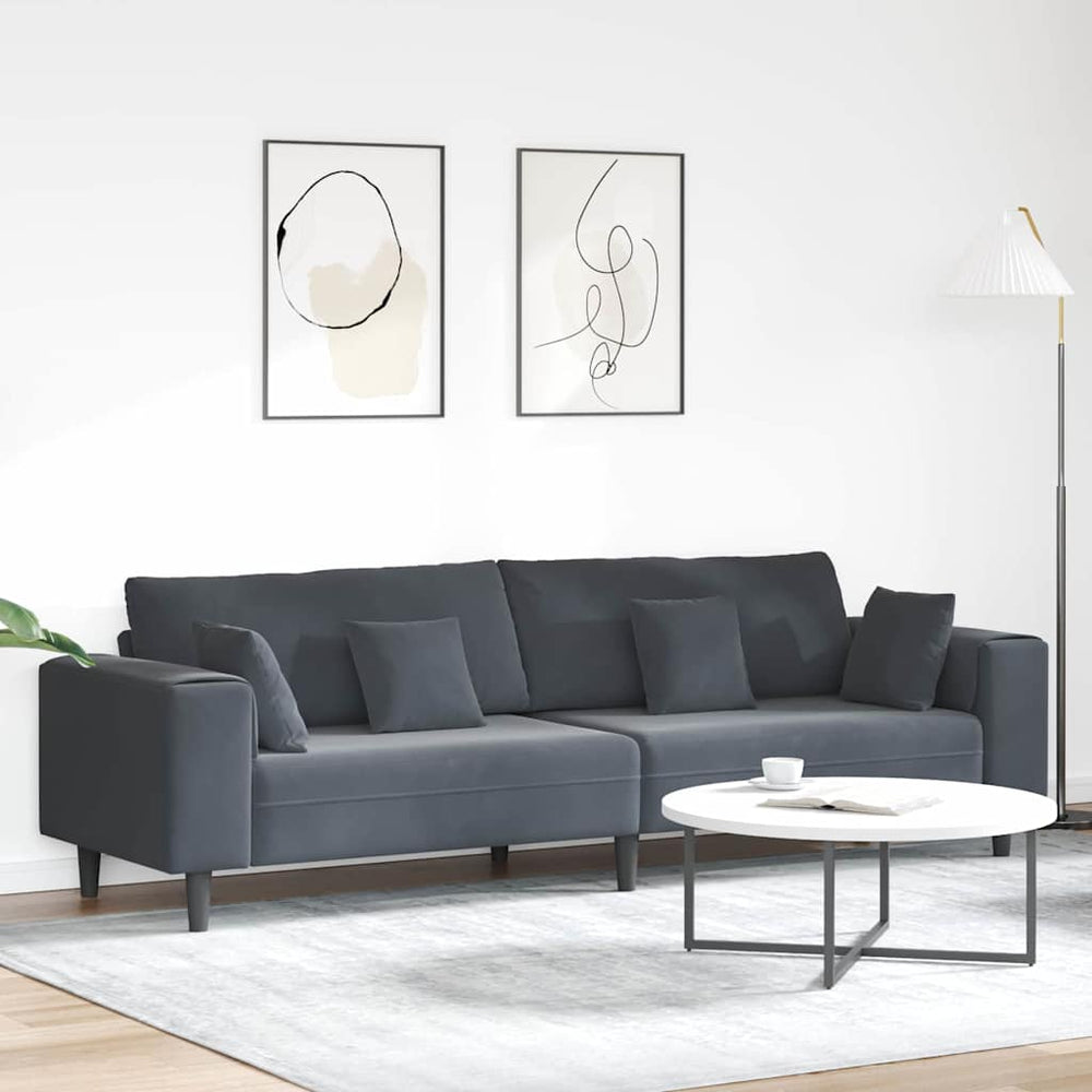 Dunkelgraues Samt Sofa 250 cm