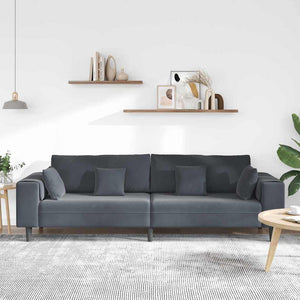 Dunkelgraues Samt Sofa 250 cm