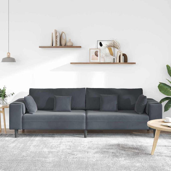 Dunkelgraues Samt Sofa 250 cm
