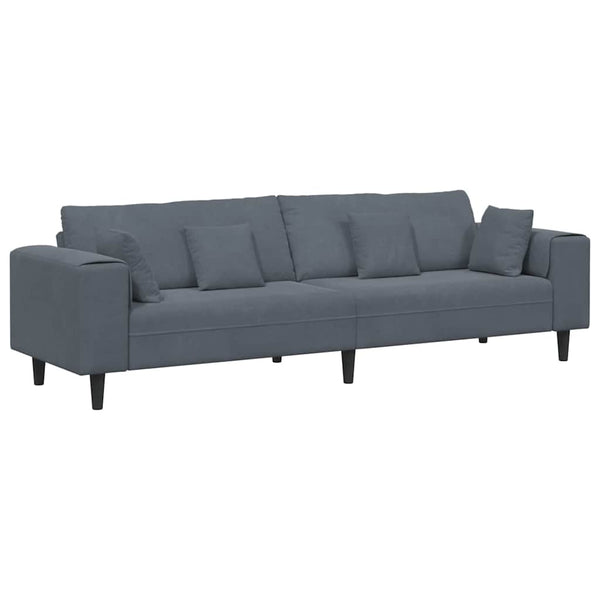 Dunkelgraues Samt Sofa 250 cm