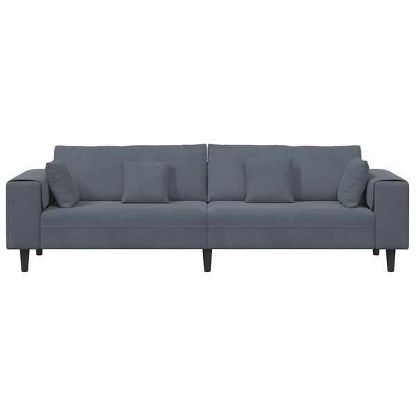 Dunkelgraues Samt Sofa 250 cm