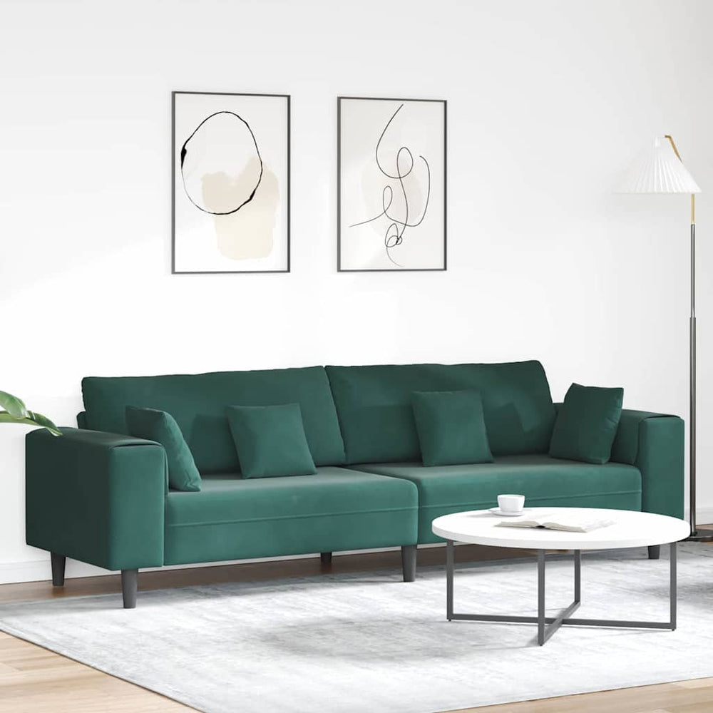 Dunkelgrünes Samt Sofa 250 cm