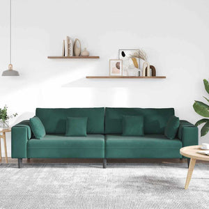vidaXL Canapé vert foncé 250 x 77 x 76 cm Velours