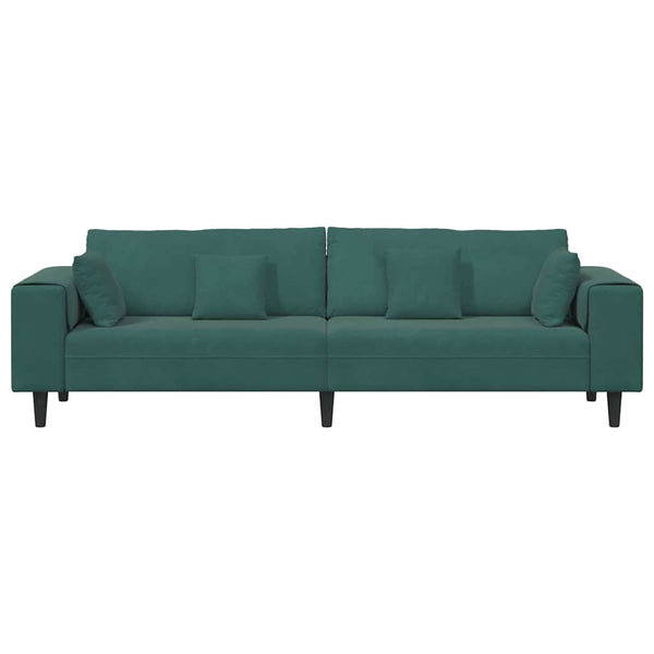 vidaXL Canapé vert foncé 250 x 77 x 76 cm Velours