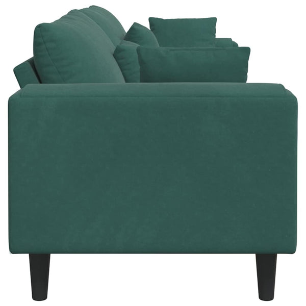 vidaXL Canapé vert foncé 250 x 77 x 76 cm Velours