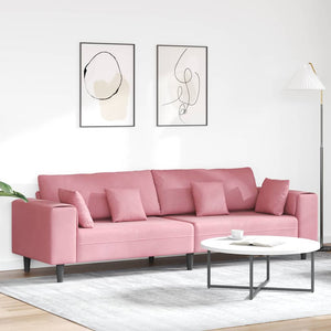 vidaXL Canapé rose 250 x 77 x 76 cm Velours