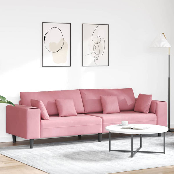 vidaXL Canapé rose 250 x 77 x 76 cm Velours