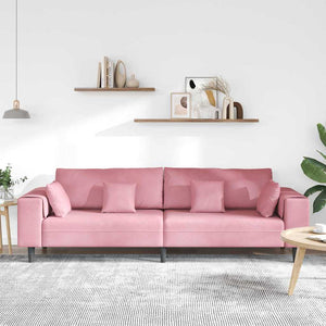 vidaXL Canapé rose 250 x 77 x 76 cm Velours