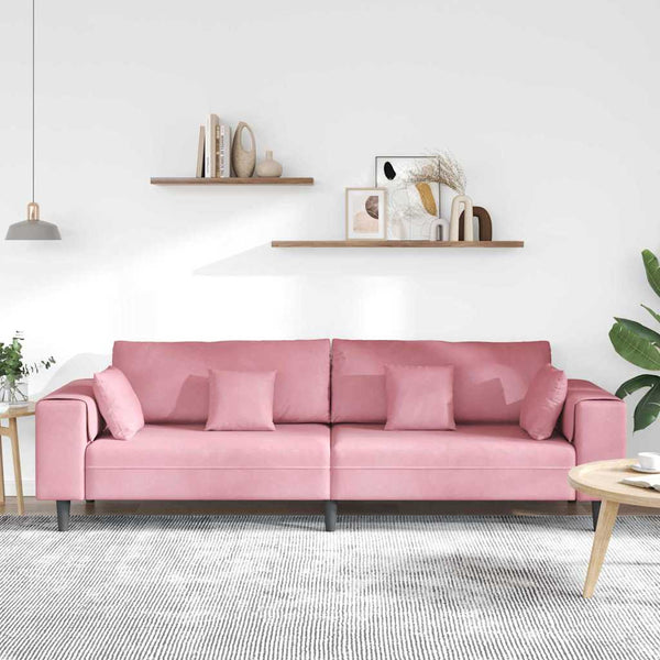 vidaXL Canapé rose 250 x 77 x 76 cm Velours