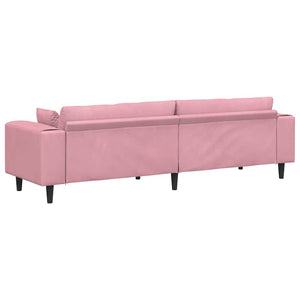 vidaXL Canapé rose 250 x 77 x 76 cm Velours