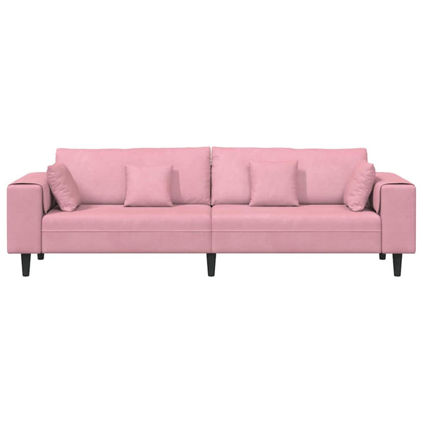 vidaXL Canapé rose 250 x 77 x 76 cm Velours