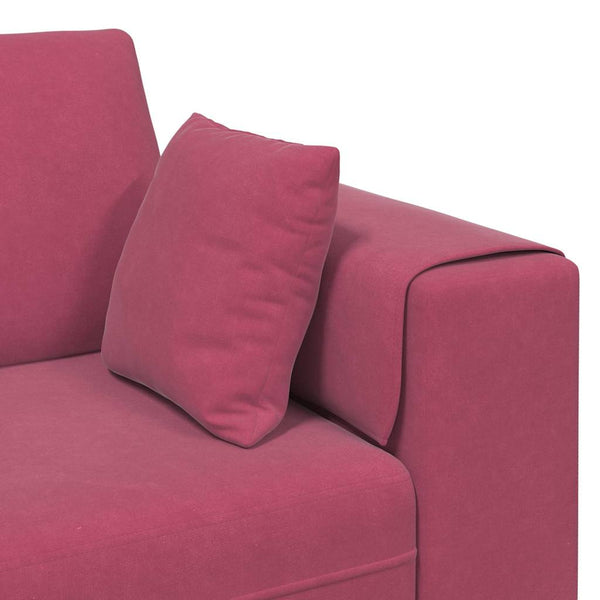 Weinrotes Samt Sofa 250 cm